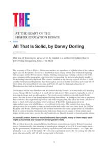 •  BOOKS All That Is Solid, by Danny Dorling 20 FEBRUARY 2014