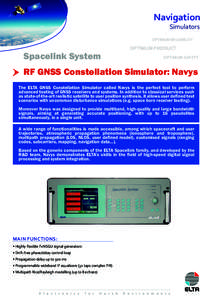 Navigation Simulators OPTIMUM RELIABILITY  Spacelink System