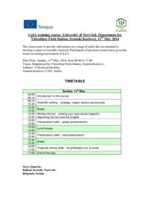 Microsoft Word - Timetable CaSA training 11 May 2014.doc