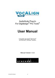AudioSuite Plug-In For Digidesign® Pro Tools® User Manual Compatible with Apple® Macintosh® and Microsoft® Windows® systems