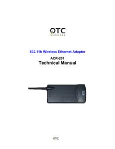 802.11b Wireless Ethernet Adapter ACR-201 Technical Manual  ACR-201