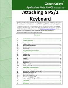 GreenArrays  ® AN009 Attaching a PS/2 Keyboard