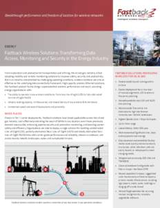 Breakthrough performance and freedom of location for wireless networks  energy Fastback Wireless Solutions: Transforming Data Access, Monitoring and Security in the Energy Industry
