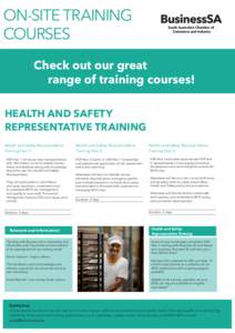 ON-SITE TRAINING COURSES Check out our great  					range of training courses!