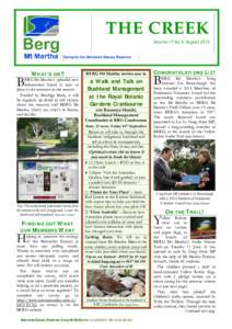 THE CREEK  Volume 17 No 4, August 2013 Caring for the Balcombe Estuary Reserves ?-