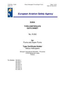 TCDS EASA R 002 Eurocopter EC 225-SA330-AS332 Issue  13-EASA