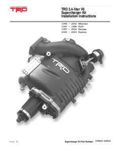 TRD 3.4-liter V6 Supercharger Kit Installation Instructions[removed]