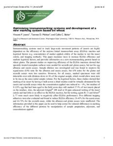 Journal of Insect Science: Vol. 11 | Article 87  Jones et al. Optimizing immunomarking systems and development of a new marking system based on wheat