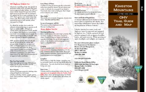 Kingston Mountains OHV Trail Brochure