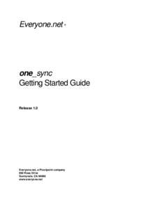 Everyone.net  ® one_sync Getting Started Guide