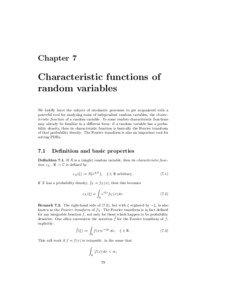 Chapter 7  Characteristic functions of