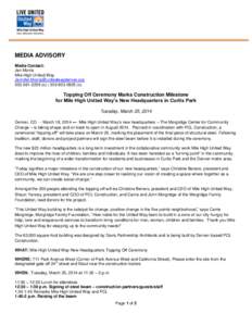 MEDIA ADVISORY Media Contact: Jen Morris Mile High United Way [removed[removed]o) | [removed]c)
