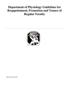Department of Physiology Guidelines for Reappointment, Promotion and Tenure of Regular Faculty