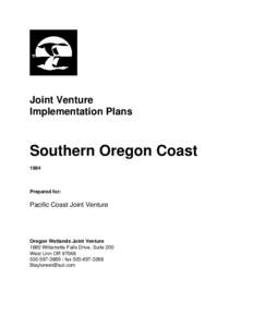 Joint Venture Implementation Plans Southern Oregon Coast 1994