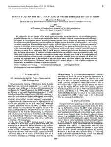 E  The Astrophysical Journal Supplement Series, 145:181–198, 2003 March # 2003. The American Astronomical Society. All rights reserved. Printed in U.S.A.  TARGET SELECTION FOR SETI. I. A CATALOG OF NEARBY HABITABLE STE