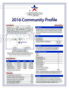 2016 Community Profile Location Amenities  Waxahachie is located at the Crossroads of