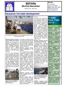 BEFARe Monthly Newsletter Issue 80 Vol. XIV, January, 2014 Issue 6. 28th November, 2003  BEFARe
