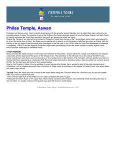 Egyptian temples / Egyptian gods / Aswan Governorate / Philae / Isis / Agilkia Island / Osiris / Nectanebo I / Pylon / Religion / Ancient Egypt / Tourism in Egypt
