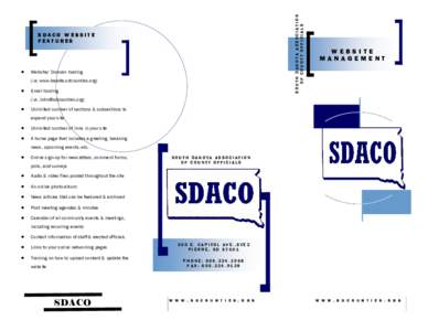 SOUTH DAKOTA ASSOCIATION OF COUNTY OFFICIALS SDACO WEBSITE FEATURES