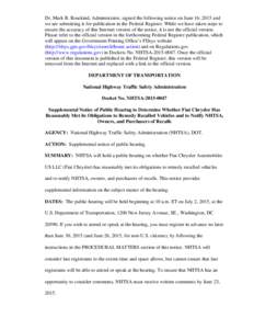 Microsoft Word - (Prepublication) Supplemental Federal Register Notice