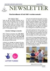 CHILTERN AIRCREW ASSOCIATION  MARCH 2014 NEWSLETTER Final installment of Jack Ball’s wartime memoirs