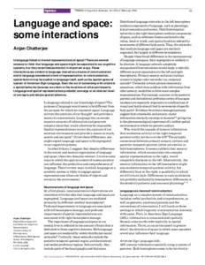 Opinion  TRENDS in Cognitive Sciences Vol.5 No.2 February 2001 Language and space: some interactions
