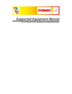 Supported Equipment Manual For the 7500 Series Device Manufactured by Hand Held Products Copyright © [removed]by Connect, Inc. All rights reserved. This document may not be reproduced in full or in part, in any form