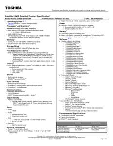 Microsoft Word - Satellite L645D-S4058BN SPEC