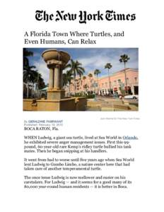    A Florida Town Where Turtles, and Even Humans, Can Relax  Josh Ritchie for The New York Times