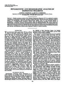 J. Paleont., 84(1), 2010, pp. 128–136 Copyright ’ 2010, The Paleontological Society[removed][removed]$03.00 PHYLOGENETIC AND BIOGEOGRAPHIC ANALYSIS OF DEIPHONINE TRILOBITES