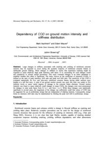 Structural Engineering and Mechanics, Vol. 27, NoDependency of COD on ground motion intensity and stiffness distribution