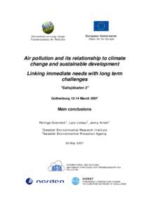 European Commission Clean Air for Europe Convention on Long-range Transboundary Air Pollution