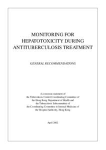 MONITORING FOR HEPATOTOXICITY DURING ANTITUBERCULOSIS TREATMENT