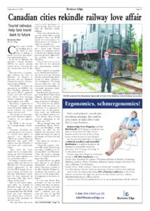 Page 17  September 21, 2007 Canadian cities rekindle railway love affair Tourist railways