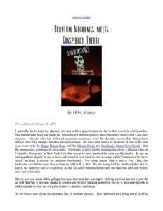 return to updates  Quantum Mechanics meets Conspiracy Theory  by Miles Mathis