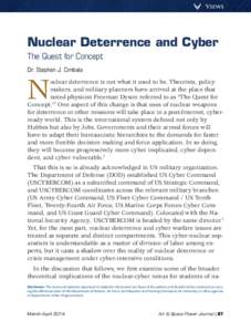Views  Nuclear Deterrence and Cyber The Quest for Concept Dr. Stephen J. Cimbala