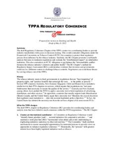 HARRISON INSTITUTE FOR PUBLIC LAW GEORGETOWN LAW TPPA REGULATORY COHERENCE  Prepared for Action on Smoking and Health