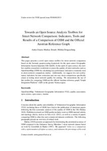 Under review for TGIS special issue FOSS4G2013  Towards an Open Source Analysis Toolbox for Street Network Comparison: Indicators, Tools and Results of a Comparison of OSM and the Official Austrian Reference Graph
