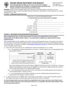 Income-Driven Repayment Plan Request