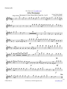 Clarinet in Bb Sheet Music from www.mfiles.co.uk Alla Hornpipe Ï ú