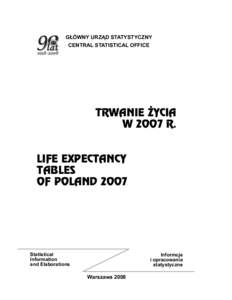 Life tables of Poland in 2007