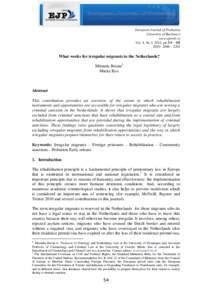 European Journal of Probation University of Bucharest www.ejprob.ro Vol. 4, No.3, 2012, pp 54 – 68 ISSN: 2006 – 2203