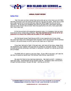 Air safety / Biennial flight review / Flight test / Aviation / Flight training / Flight instructor