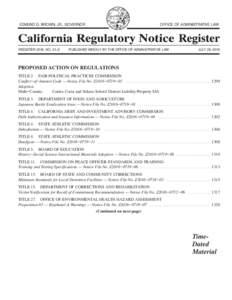 United States administrative law / Government / Law / California Code of Regulations / Legal history / Rulemaking / California Regulatory Notice Register / Federal Register / Revenue bond / Regulatory Flexibility Act