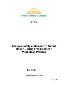 2015  Campus Safety and Security Annual Report – Drug Free Campus / Workplace Policies