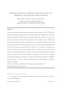Detecting contagion in a multivariate time series system: An application to sovereign bond markets in Europe Dominik Blatta , Bertrand Candelonb,∗, Hans Mannerc a  Department of Economics, Maastricht University