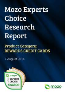 Mozo Experts Choice Research Report Product Category: REWARDS CREDIT CARDS