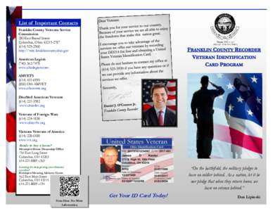 United States Department of Veterans Affairs / Identity documents / Neighborhoods in Columbus /  Ohio / Government / Veteran identification card / DD Form 214 / Disabled American Veterans / Downtown Columbus /  Ohio / Military discharge / Columbus /  Ohio / Ohio / Military