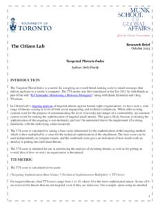 Research Brief October 2013 The Citizen Lab  Targeted Threats Index