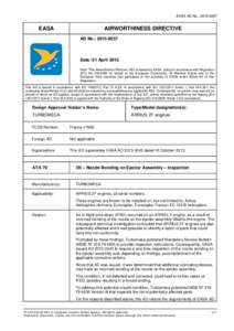 European Aviation Safety Agency / Turbomeca / Airworthiness Directive / Airworthiness / Transport in Europe / Aviation / Transport